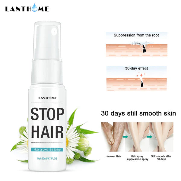 LANTHOME Permanent Painless Hair Growth Inhibitor Spray, Stops Hair Growth