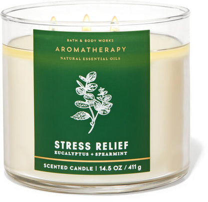 Bath & Body Works Aromatherapy Eucalyptus Spearmint Stress Relief 3-Wick Candle