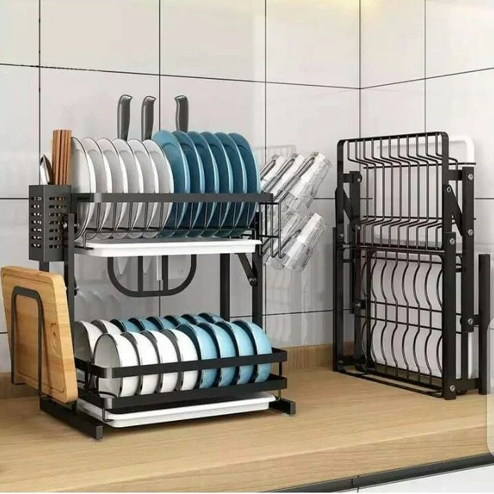 2 tier foldable dishrack