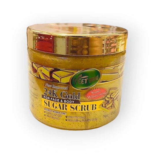 Veet Gold 24K Gold Super Whitening Face & Body Sugar Scrub (500ml)
