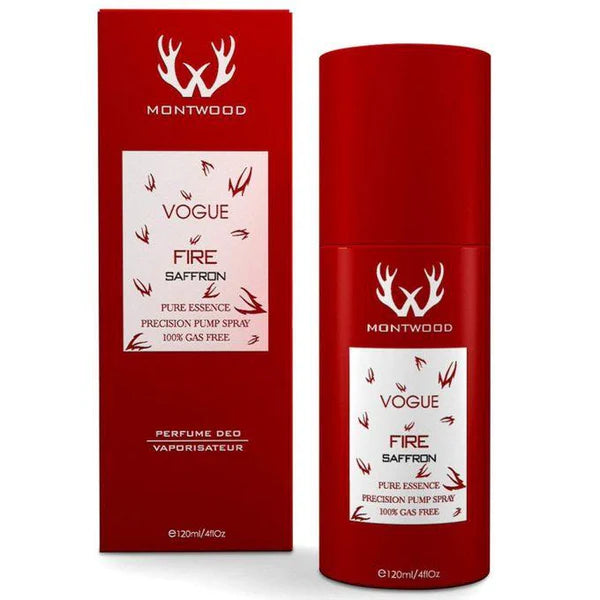 Montwood Vogue Fire Saffron Pure Essence Spray - Gift Perfume for Women - 120ml