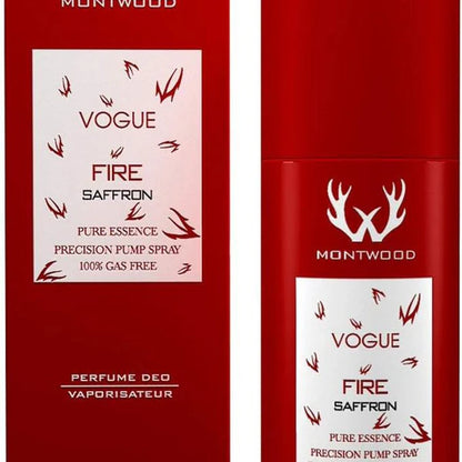 Montwood Vogue Fire Saffron Pure Essence Spray - Gift Perfume for Women - 120ml
