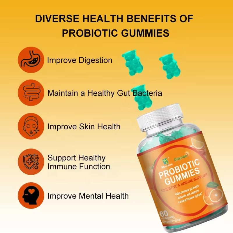 DAYNEE Prebiotic gummy Digestive enzyme gummy Health care Private Label Supplement Probiotics Gummies for Vagina Women