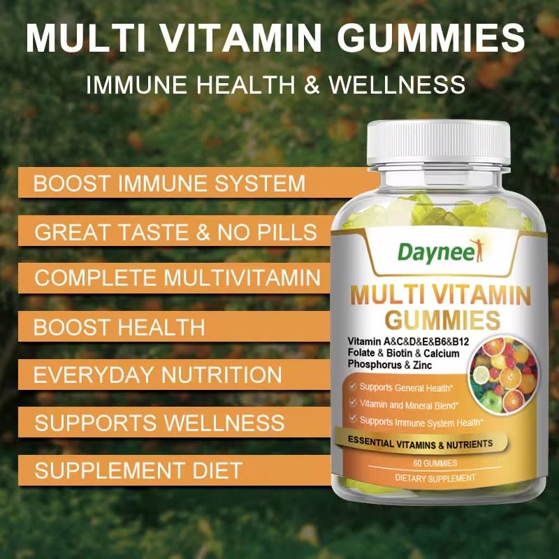 Daynee Vegan Multi vitamin gummies C B D3 Zinc formula daily kids multivitamin gummies for Supplement