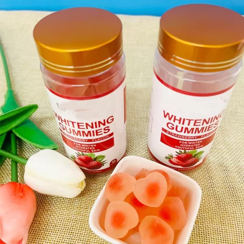 Winstown Sandwich whitening gummies skin supplement Strawberry flavor Skin beauty collagen OEM glow whitening gummies